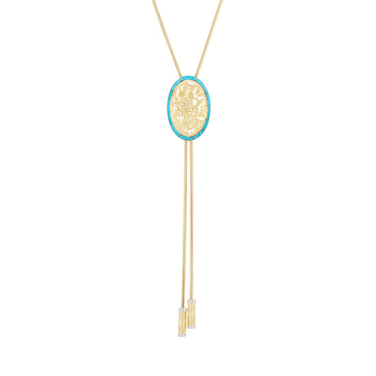 Rock Art Bolo Tie - Inlay-Jewelry-Nighthorse-Sorrel Sky Gallery