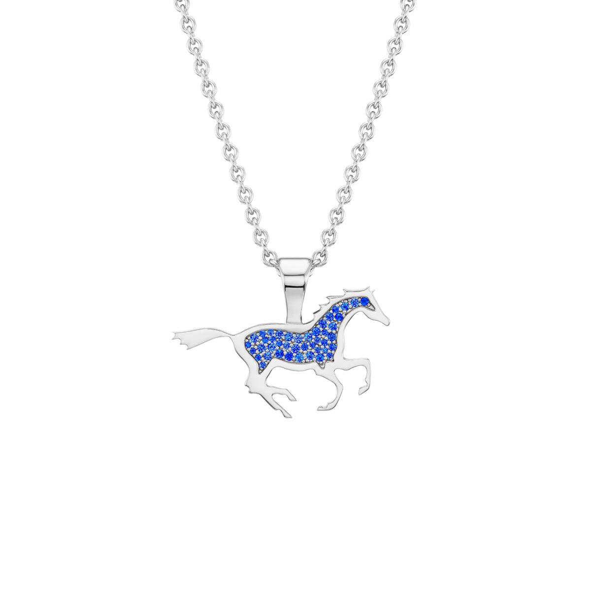 Running Horse Pendant (Blue Sapphires)-Jewelry-Nighthorse-Sorrel Sky Gallery