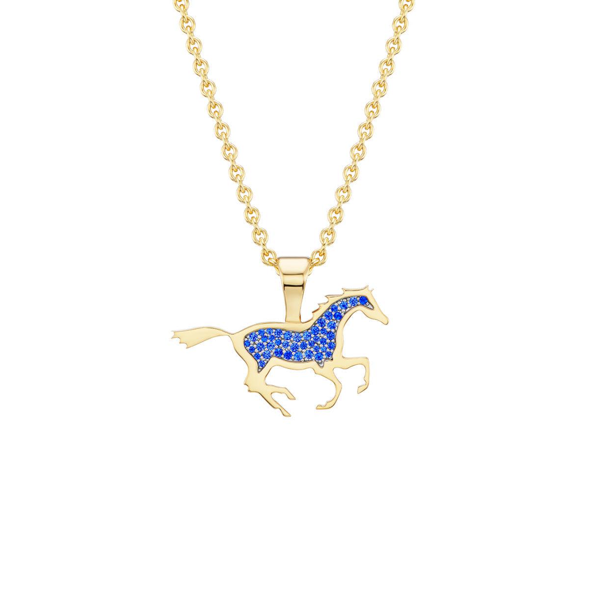 Running Horse Pendant (Blue Sapphires)-Jewelry-Nighthorse-Sorrel Sky Gallery