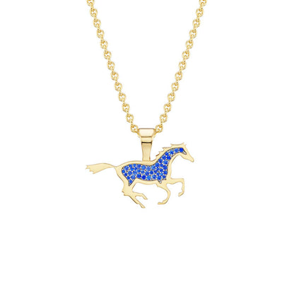 Running Horse Pendant (Blue Sapphires)-Jewelry-Nighthorse-Sorrel Sky Gallery