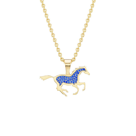 Running Horse Pendant (Blue Sapphires)-Jewelry-Nighthorse-Sorrel Sky Gallery