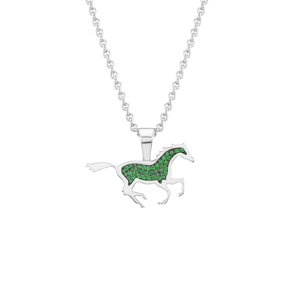 Running Horse Pendant (Emeralds)-Jewelry-Nighthorse-Sorrel Sky Gallery