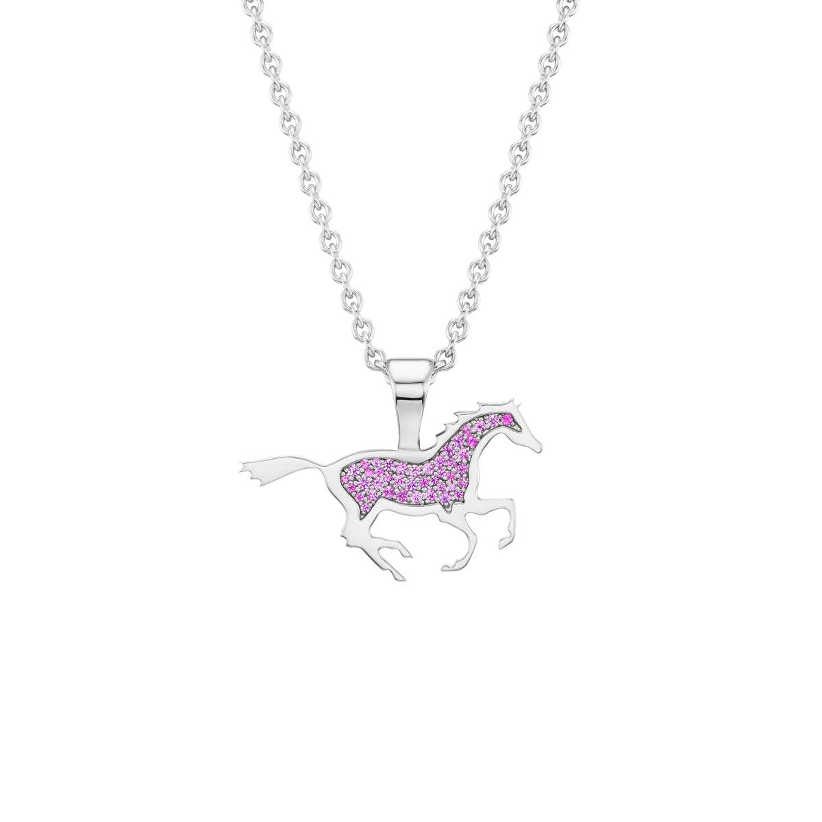 Running Horse Pendant (Pink Sapphires)-Jewelry-Nighthorse-Sorrel Sky Gallery