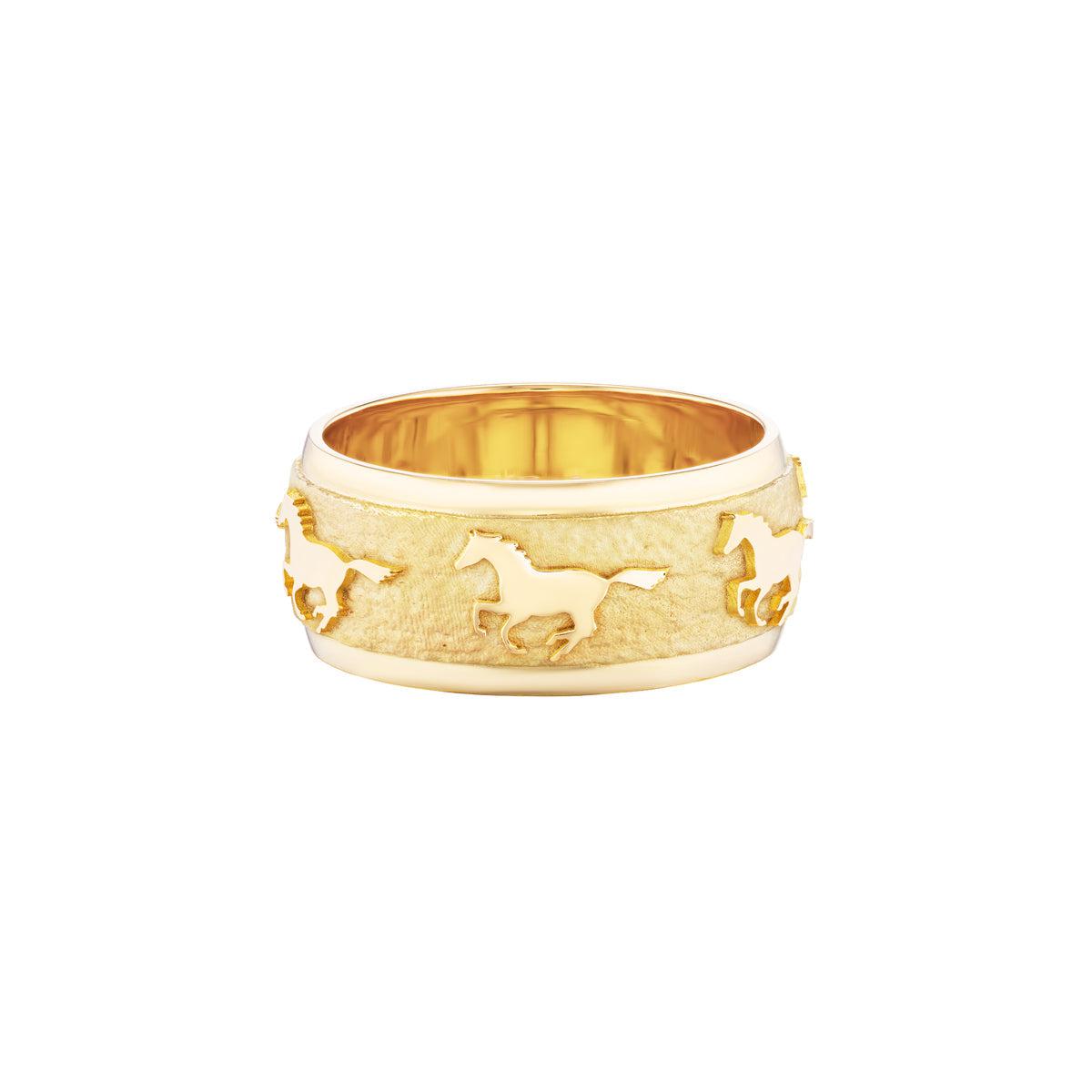 Running Horse Ring (All Metal)-Jewelry-Nighthorse-Sorrel Sky Gallery