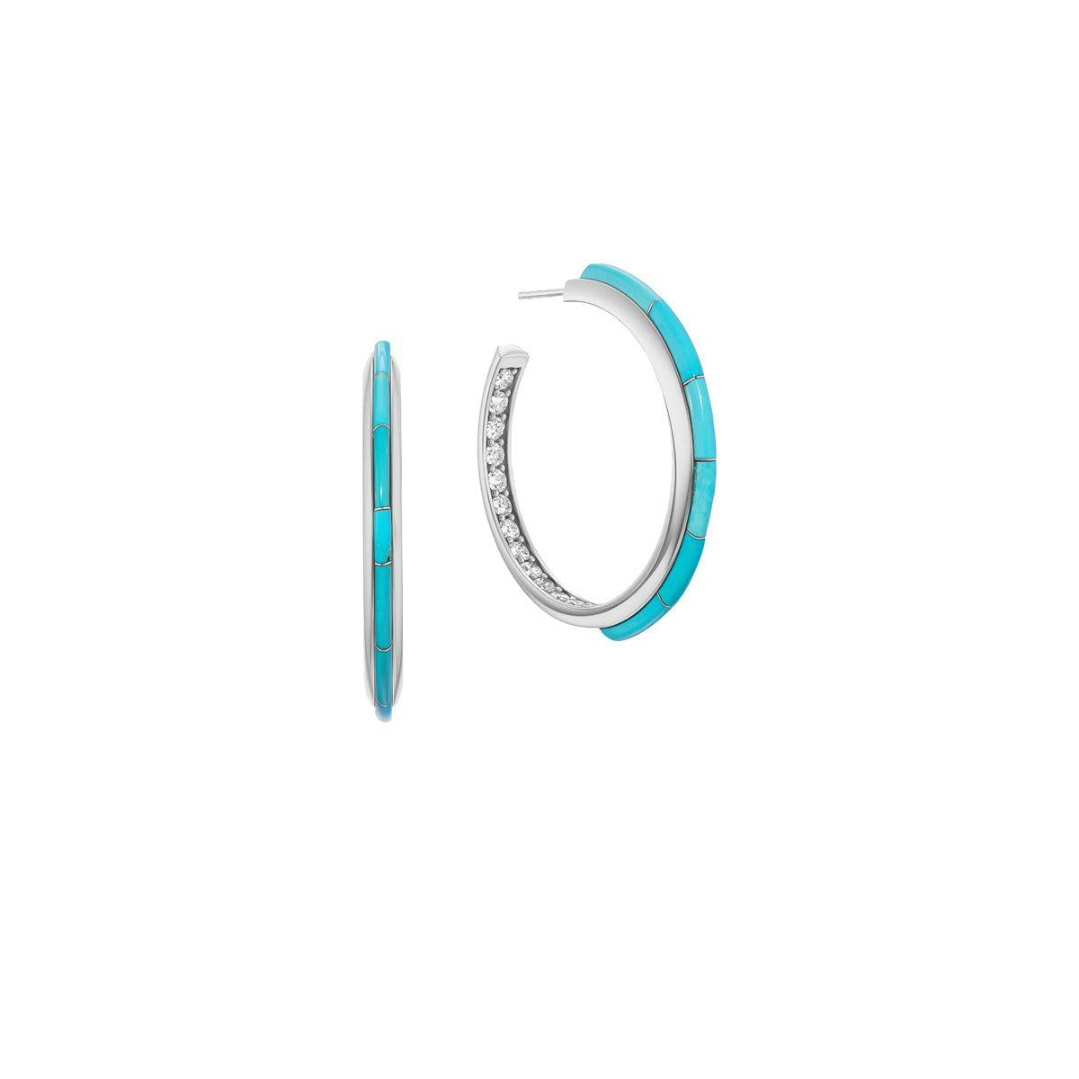 Slimline Inlay Hoops-Jewelry-Nighthorse-Sorrel Sky Gallery