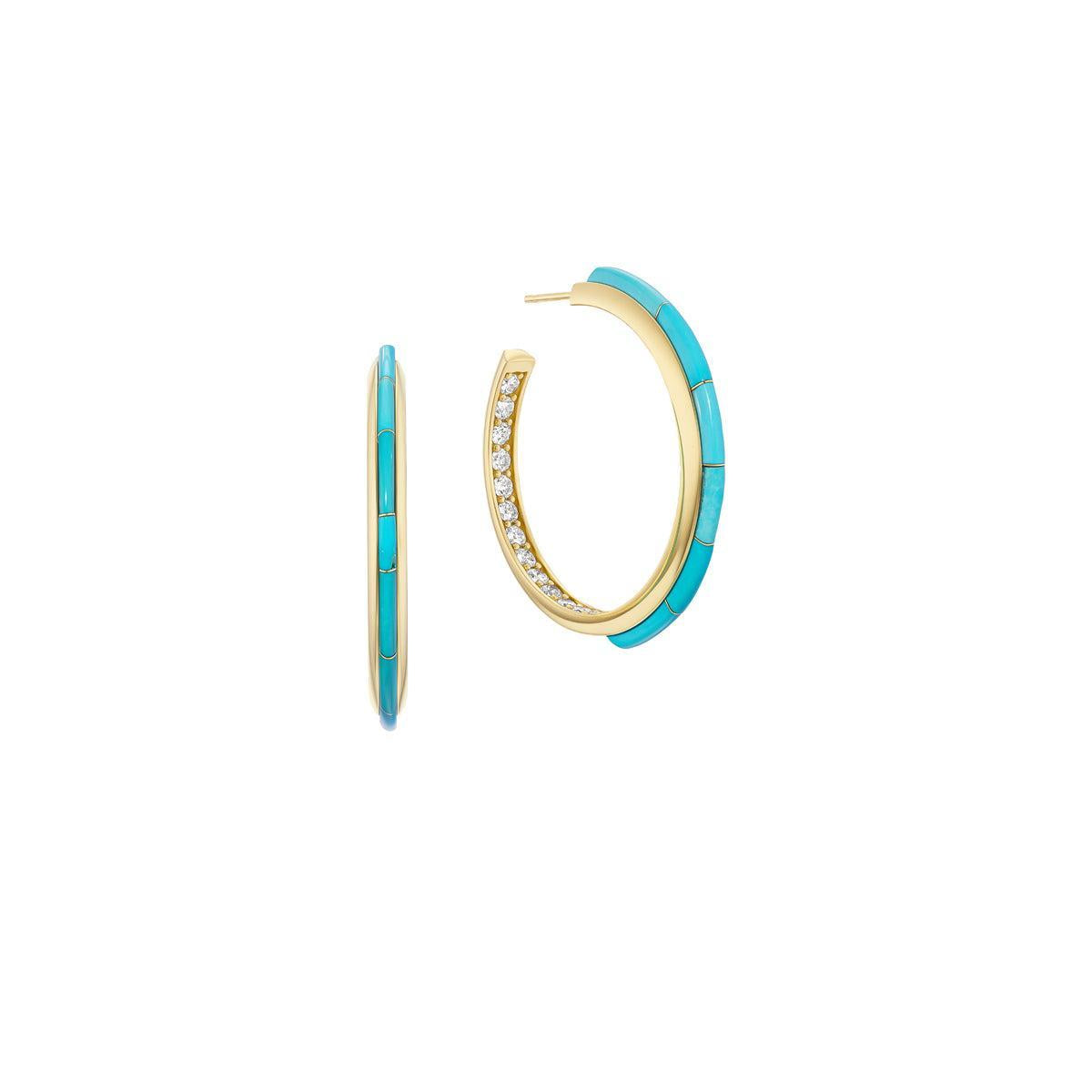 Slimline Inlay Hoops-Jewelry-Nighthorse-Sorrel Sky Gallery