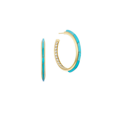 Slimline Inlay Hoops-Jewelry-Nighthorse-Sorrel Sky Gallery