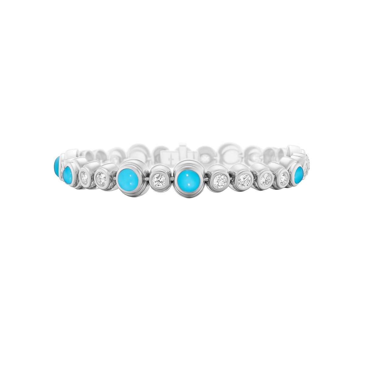 Tennis Bracelet - Diamonds & turquoise-Jewelry-Nighthorse-Sorrel Sky Gallery