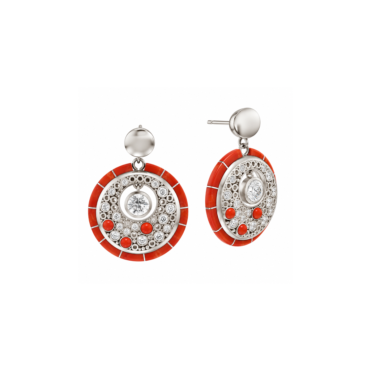 Galaxy Earrings (Coral)-jewelry-Nighthorse-Sorrel Sky Gallery
