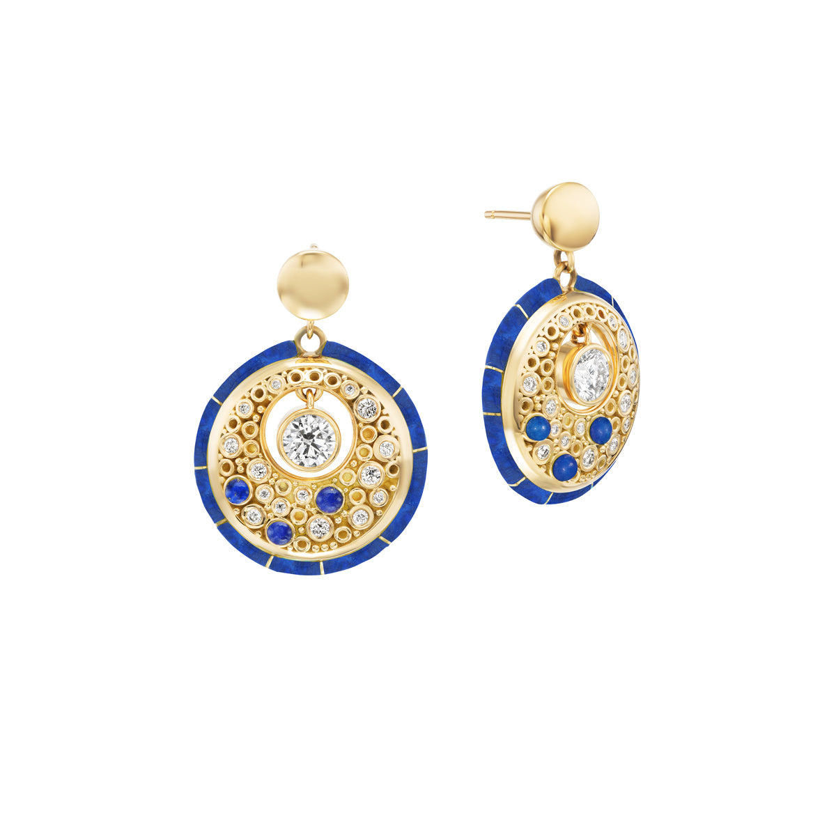 Galaxy Earrings (Lapis)-jewelry-Nighthorse-Sorrel Sky Gallery