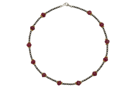 Ruby Single Strand Necklace-Jewelry-Maria Goler Baca-Sorrel Sky Gallery