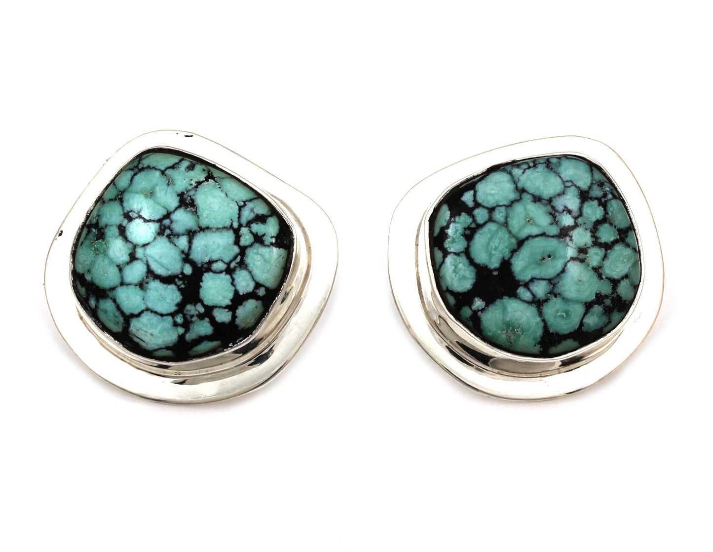 Blue Spiderweb Turquoise Stud Earrings-Jewelry-Pam Springall-Sorrel Sky Gallery