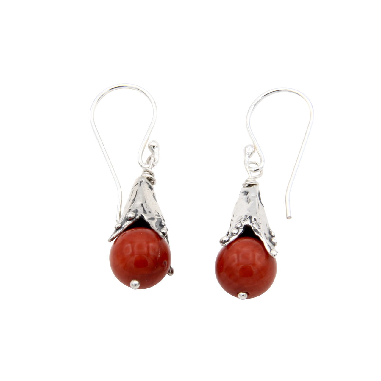 Coral Snow Drop Earrings-Jewelry-Pam Springall-Sorrel Sky Gallery