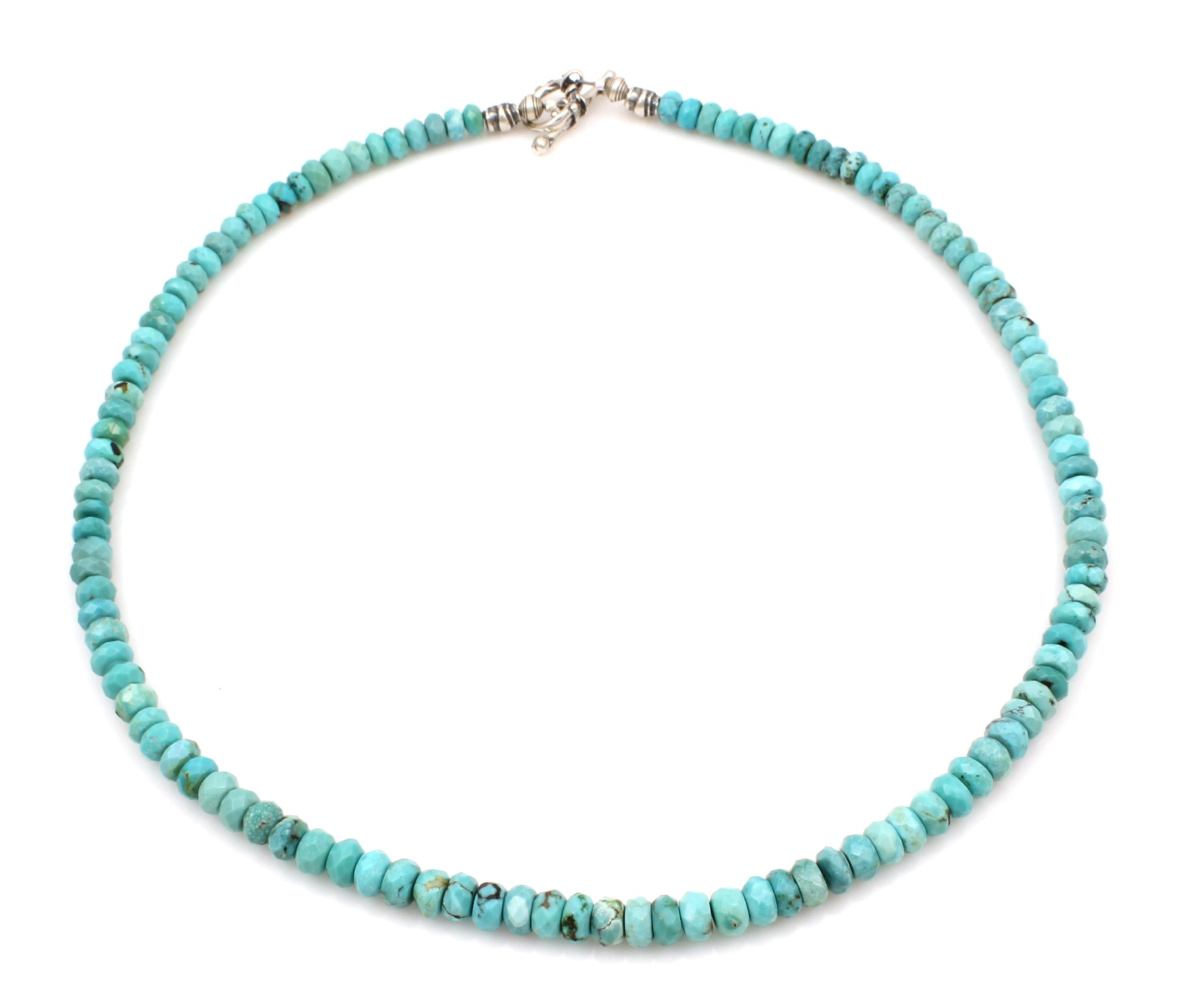 Faceted Queen Turquoise Roundell Beaded Necklace-Jewelry-Pam Springall-Sorrel Sky Gallery