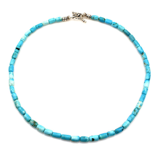 Natural Turquoise Single Strand Necklace-Jewelry-Pam Springall-Sorrel Sky Gallery