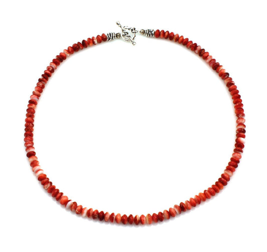 Red Spiny Oyster Single Strand Necklace-Jewelry-Pam Springall-Sorrel Sky Gallery