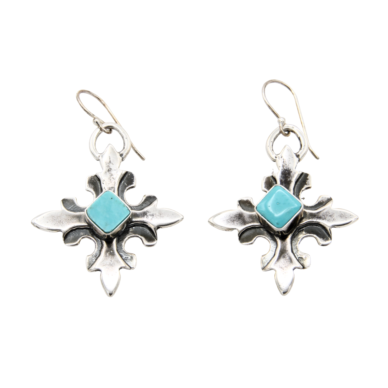 Turquoise Cross Earrings-Jewelry-Pam Springall-Sorrel Sky Gallery