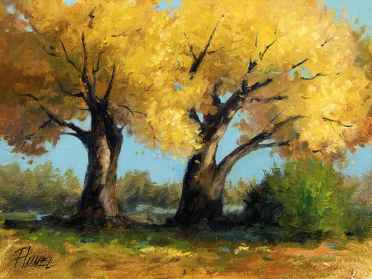 Couple of Cottonwoods-Painting-Peggy Immel-Sorrel Sky Gallery