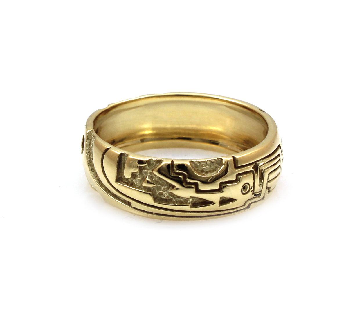 14k Gold Carved Ring-Jewelry-Ray Tracey-Sorrel Sky Gallery