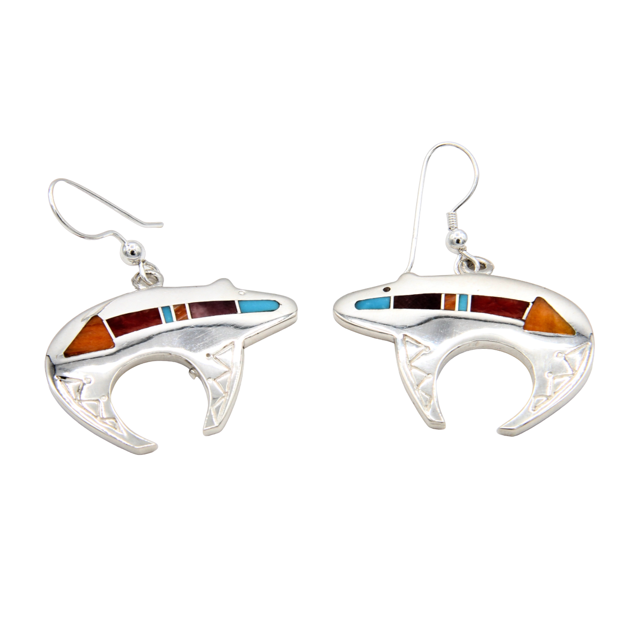 Dangle Heartline Bear Earrings-Jewelry-Ray Tracey-Sorrel Sky Gallery