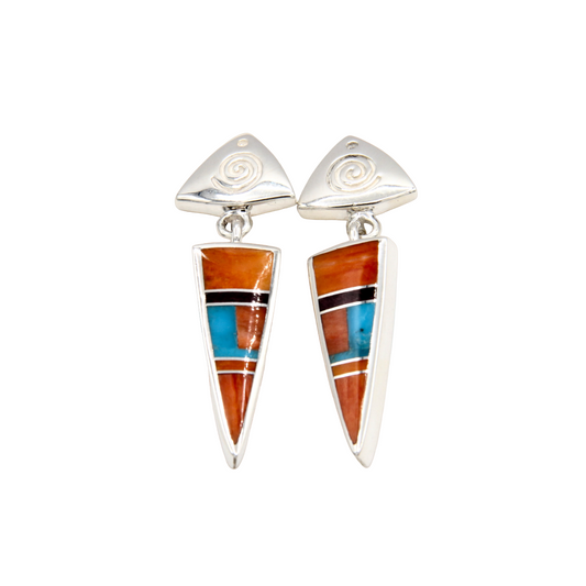 Inlay Triangle Earrings-Jewelry-Ray Tracey-Sorrel Sky Gallery