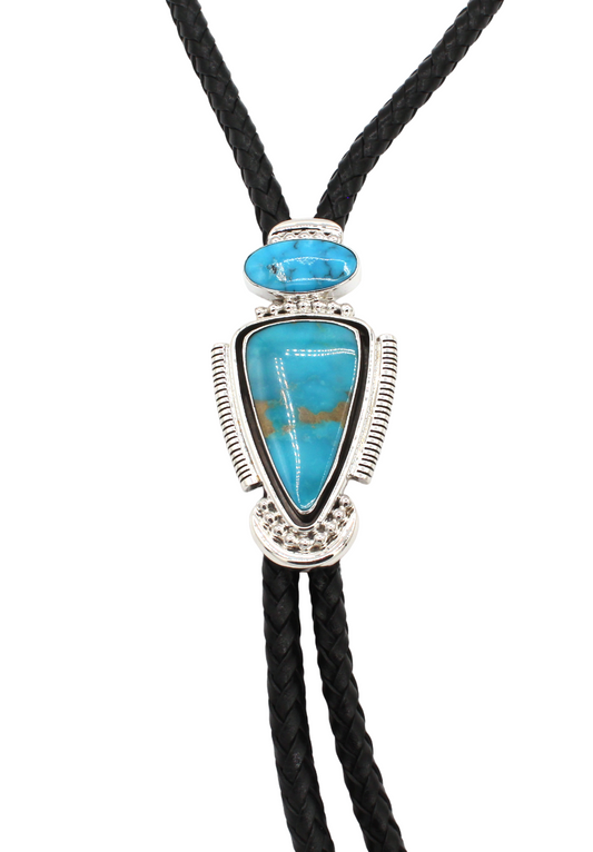 Kingman Turquoise Bolo Tie-Jewelry-Ray Tracey-Sorrel Sky Gallery