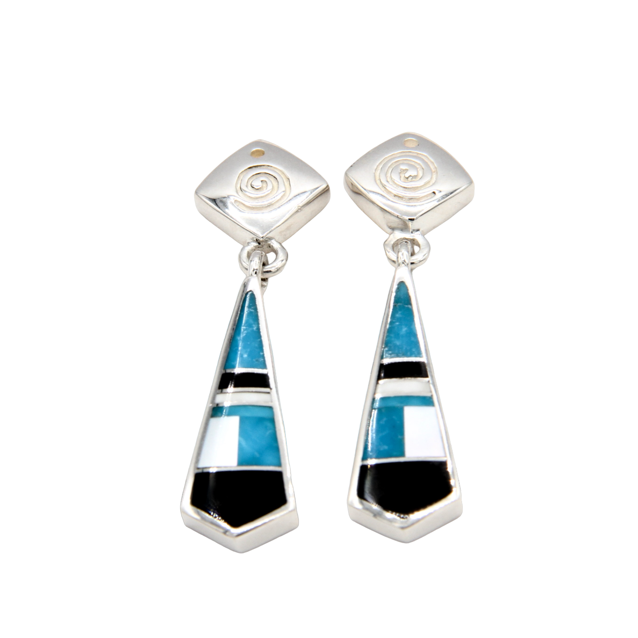 Square Inlay Triangle Earrings-Jewelry-Ray Tracey-Sorrel Sky Gallery