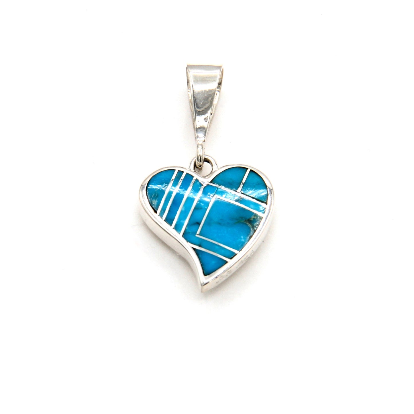 Turquoise Inlay Heart Pendant-Jewelry-Ray Tracey-Sorrel Sky Gallery