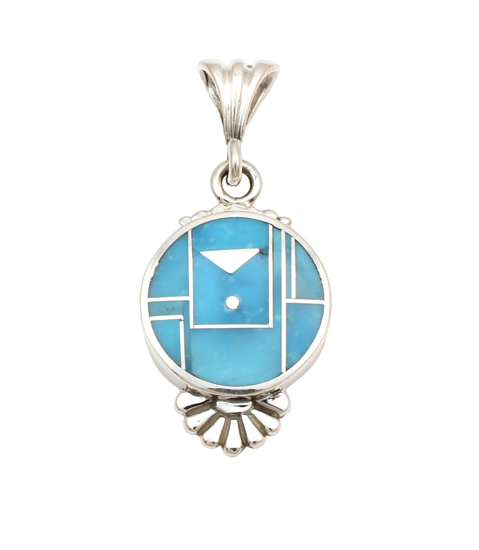 Turquoise Round Pendant-Jewelry-Ray Tracey-Sorrel Sky Gallery