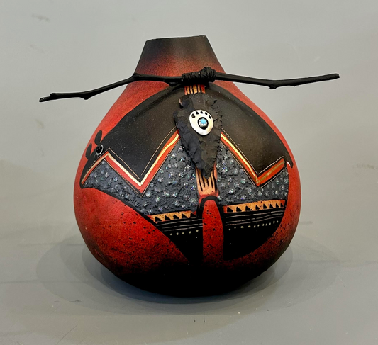 Red Bear Gourd Bowl-Gourd-Robert Rivera-Sorrel Sky Gallery