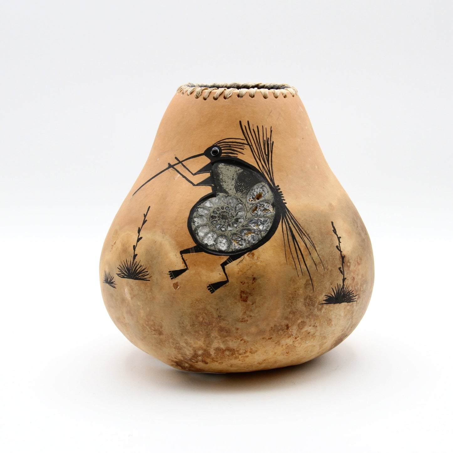 Ant Person Gourd Bowl-Sculpture-Robert Rivera-Sorrel Sky Gallery