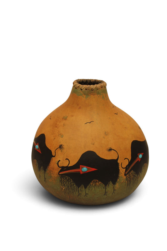 Buffalo Gourd Bowl-Sculpture-Robert Rivera-Sorrel Sky Gallery