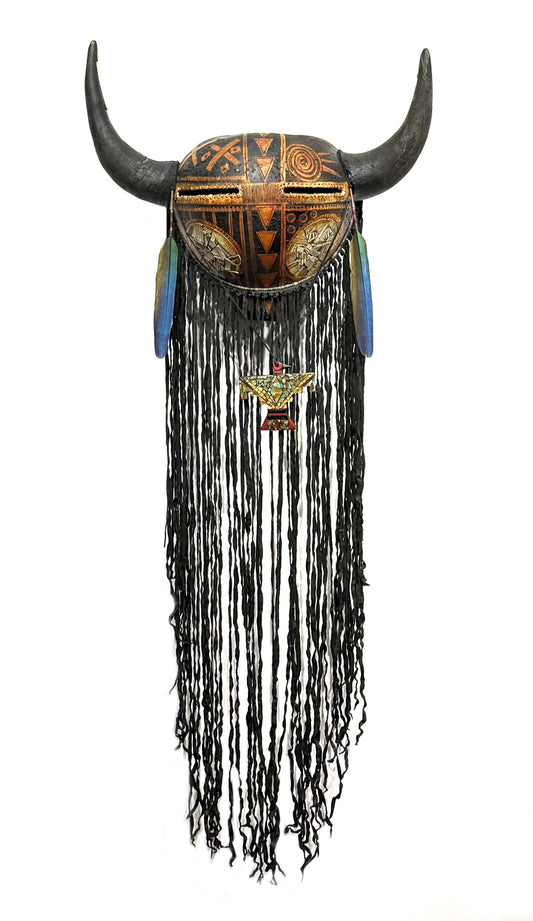Buffalo Mask-Sculpture-Robert Rivera-Sorrel Sky Gallery