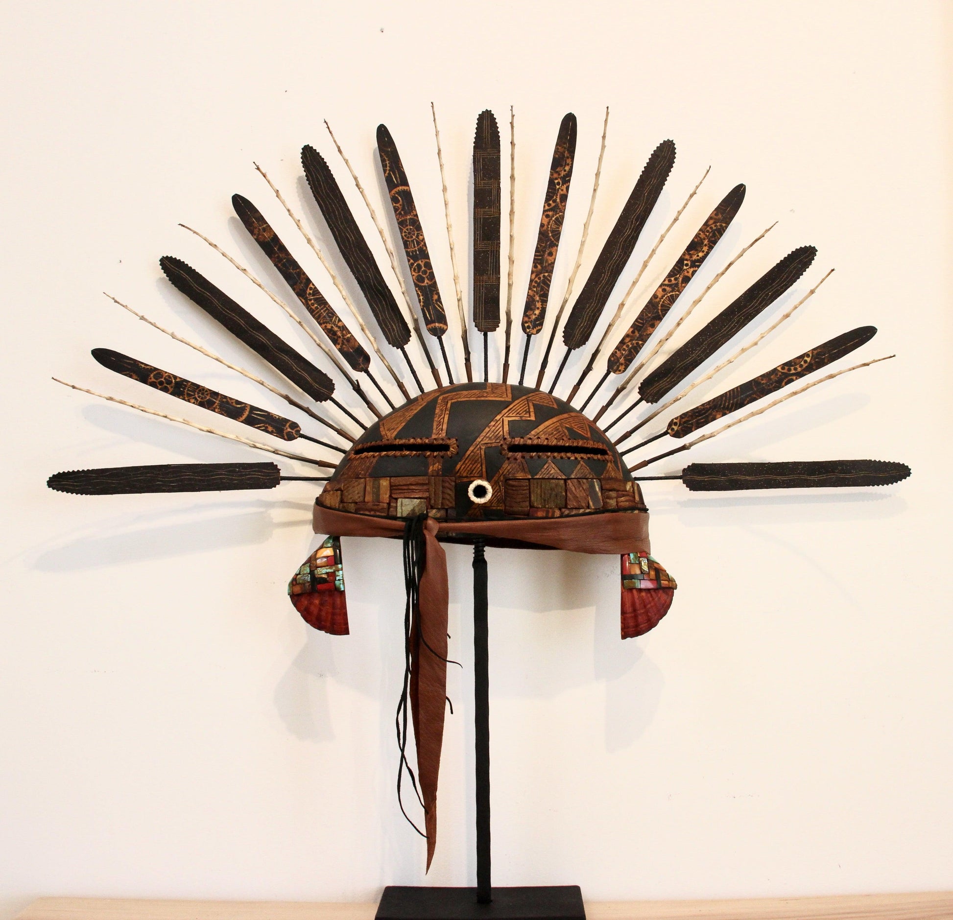 Contemporary Mask On Stand-Sculpture-Robert Rivera-Sorrel Sky Gallery