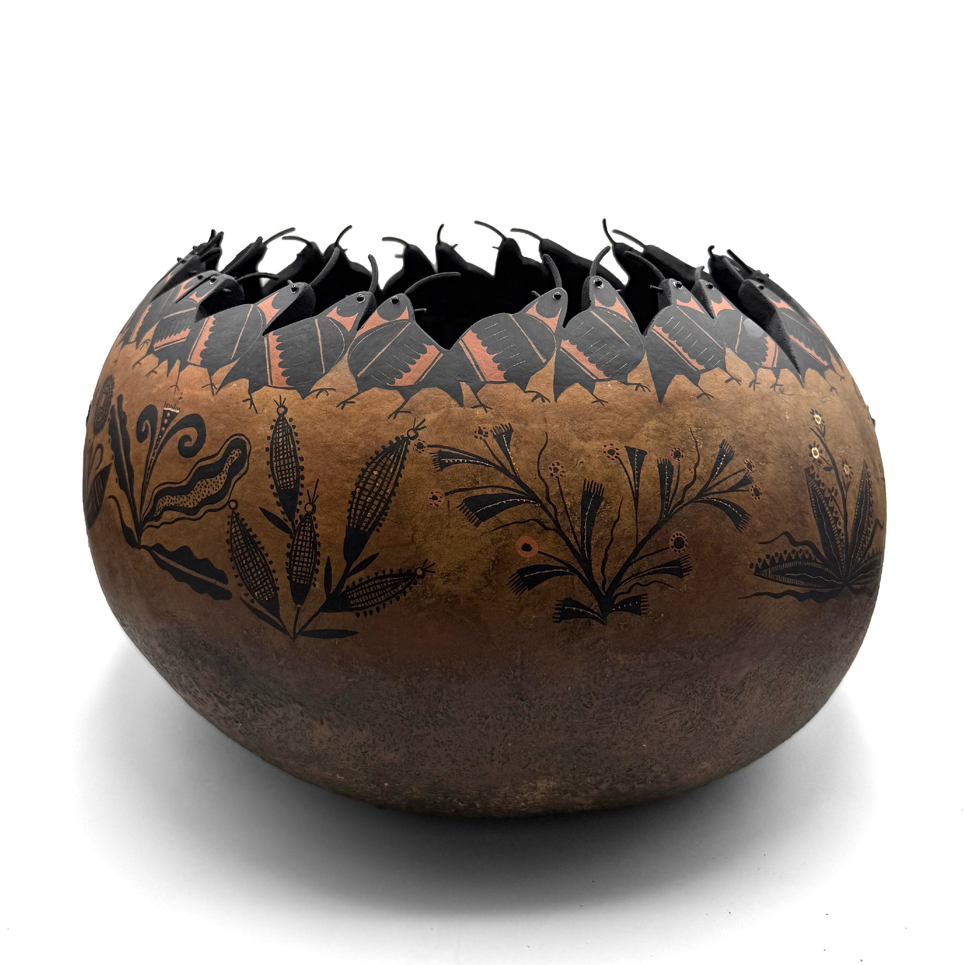 Cut Out Quail Bowl-Sculpture-Robert Rivera-Sorrel Sky Gallery