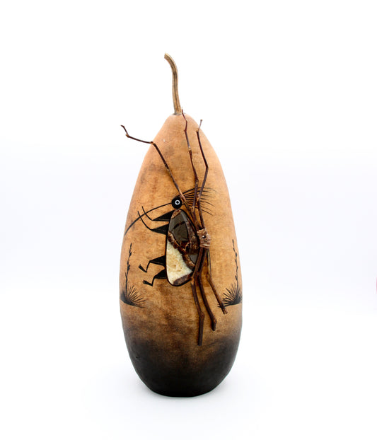 Gourd Bowl with Ant Person-Sculpture-Robert Rivera-Sorrel Sky Gallery