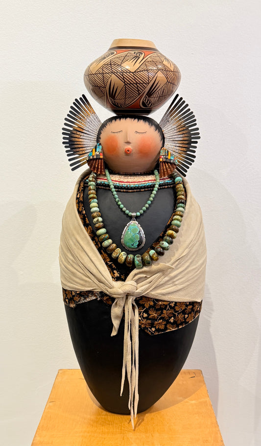 Large Black Hopi Lady-Sculpture-Robert Rivera-Sorrel Sky Gallery