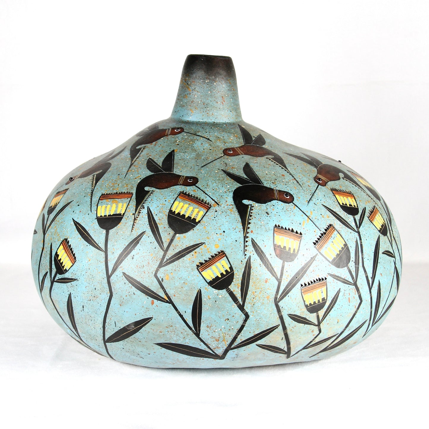 Large Blue Hummingbird Bowl-Sculpture-Robert Rivera-Sorrel Sky Gallery