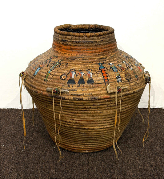 Large Painted Basket-Sculpture-Robert Rivera-Sorrel Sky Gallery