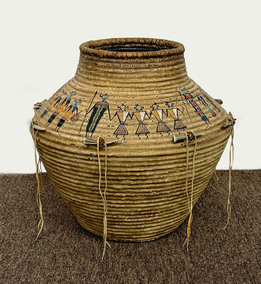 Large Painted Basket-Sculpture-Robert Rivera-Sorrel Sky Gallery