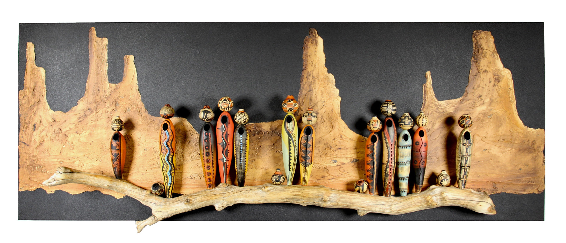 Panel with 12 Pot Ladies-Sculpture-Robert Rivera-Sorrel Sky Gallery