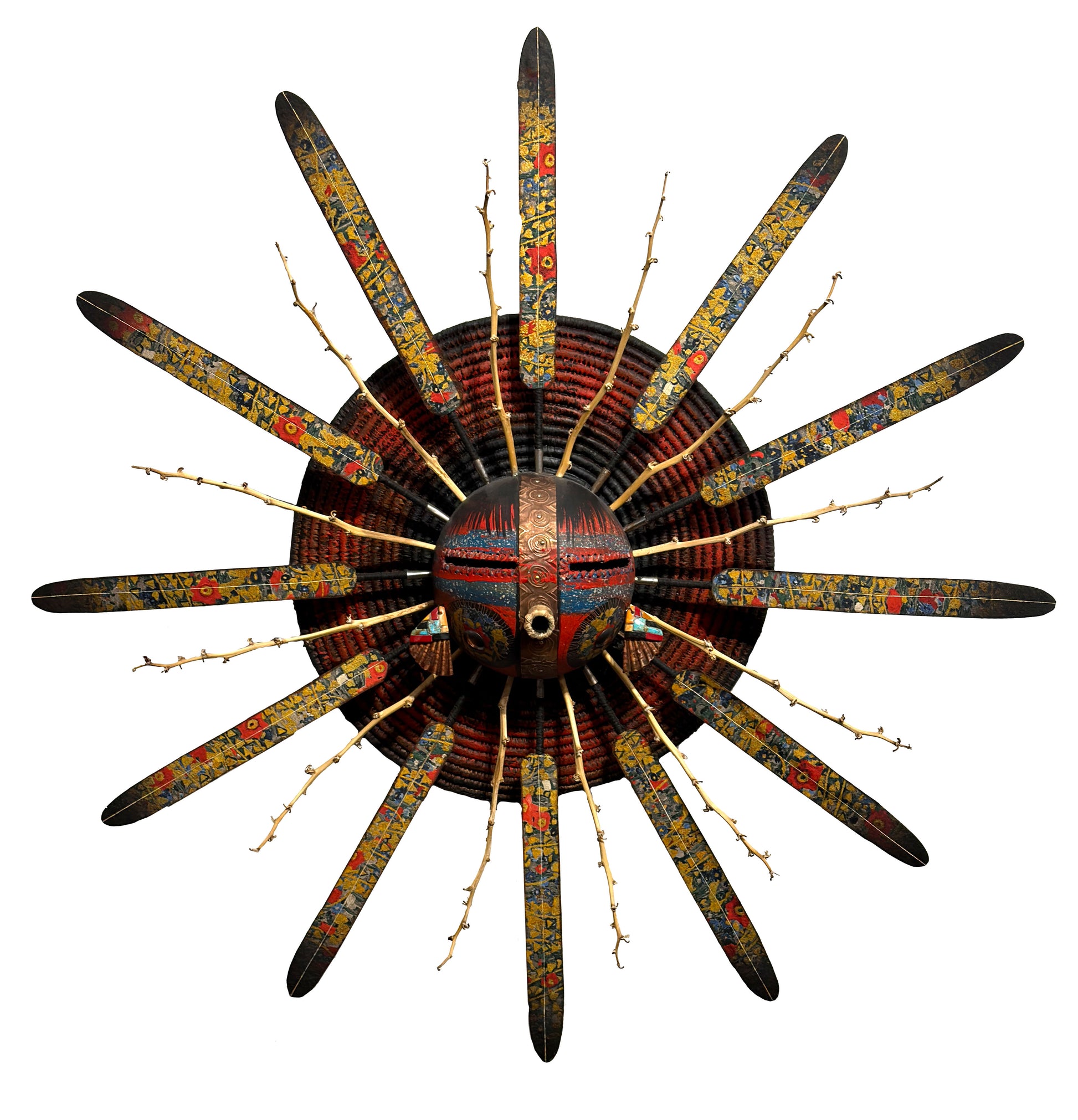 Red Basket Kachina Mask-Sculpture-Robert Rivera-Sorrel Sky Gallery