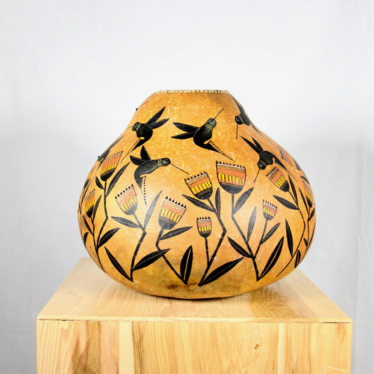 Tan Hummingbird Bowl-Sculpture-Robert Rivera-Sorrel Sky Gallery