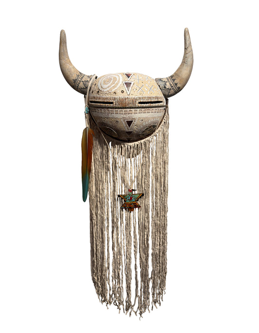 White Buffalo Mask-Sculpture-Robert Rivera-Sorrel Sky Gallery