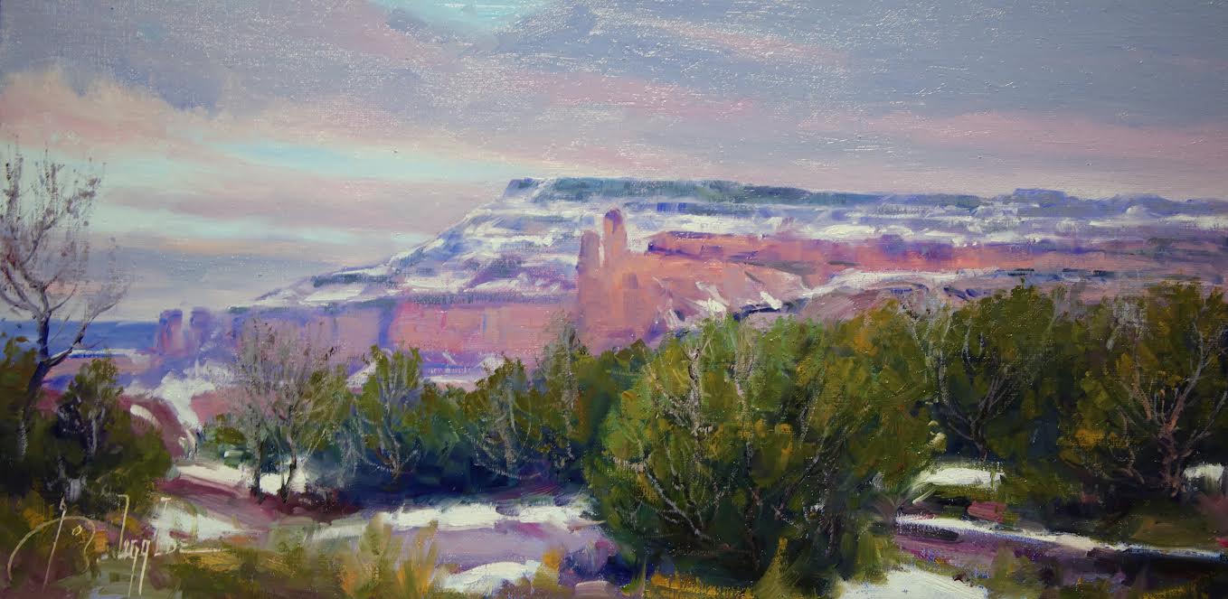 Abiquiu At Dawn-Painting-Roberto Ugalde-Sorrel Sky Gallery