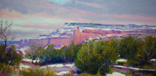 Abiquiu At Dawn-Painting-Roberto Ugalde-Sorrel Sky Gallery