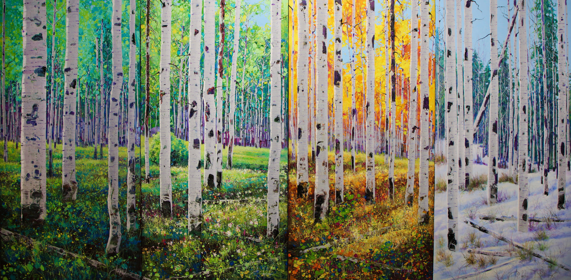 Aspens Four Seasons-Painting-Roberto Ugalde-Sorrel Sky Gallery