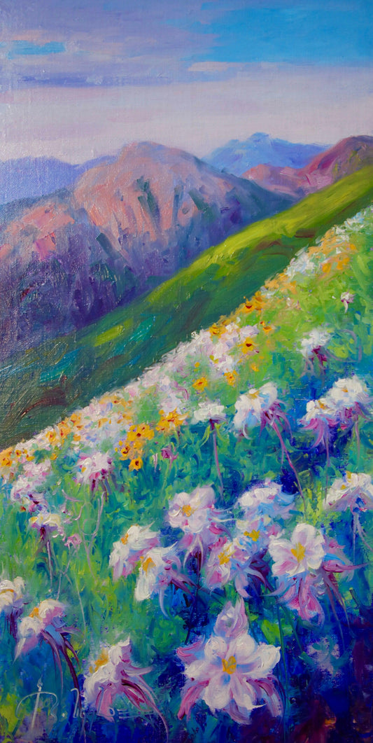 Columbine Flowers-Painting-Roberto Ugalde-Sorrel Sky Gallery