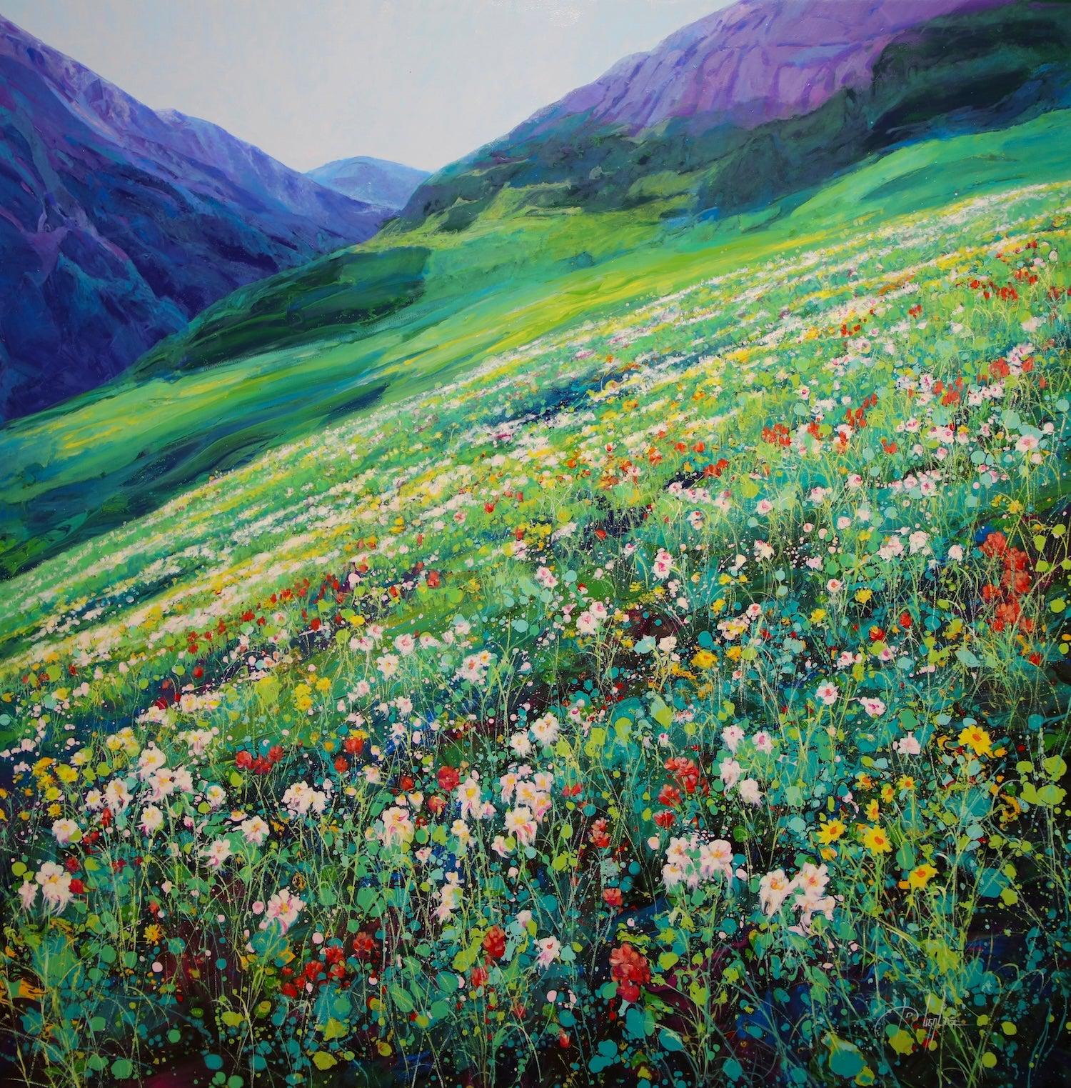 Columbines Blossoms-Painting-Roberto Ugalde-Sorrel Sky Gallery