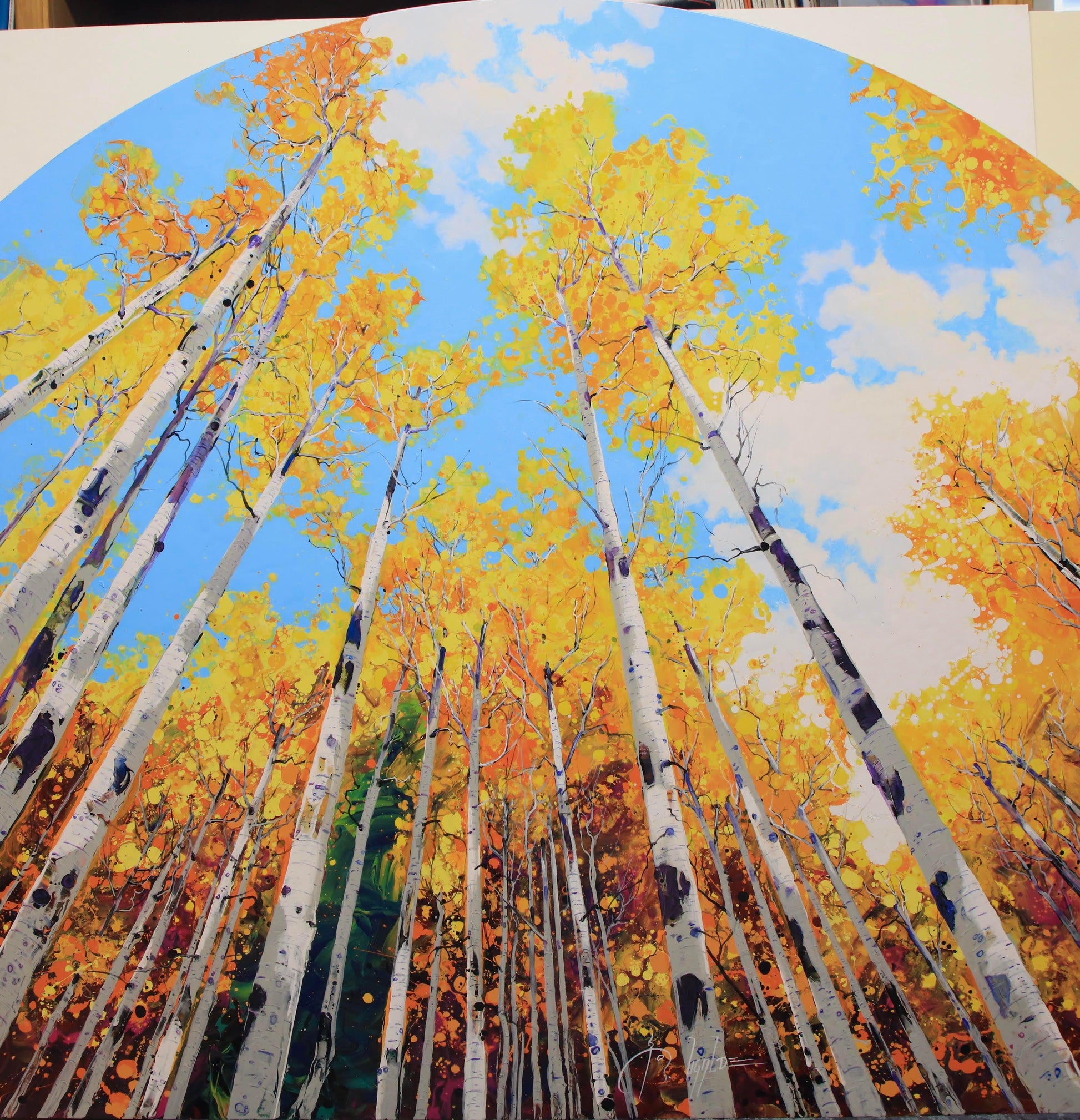 Golden Upview-Painting-Roberto Ugalde-Sorrel Sky Gallery